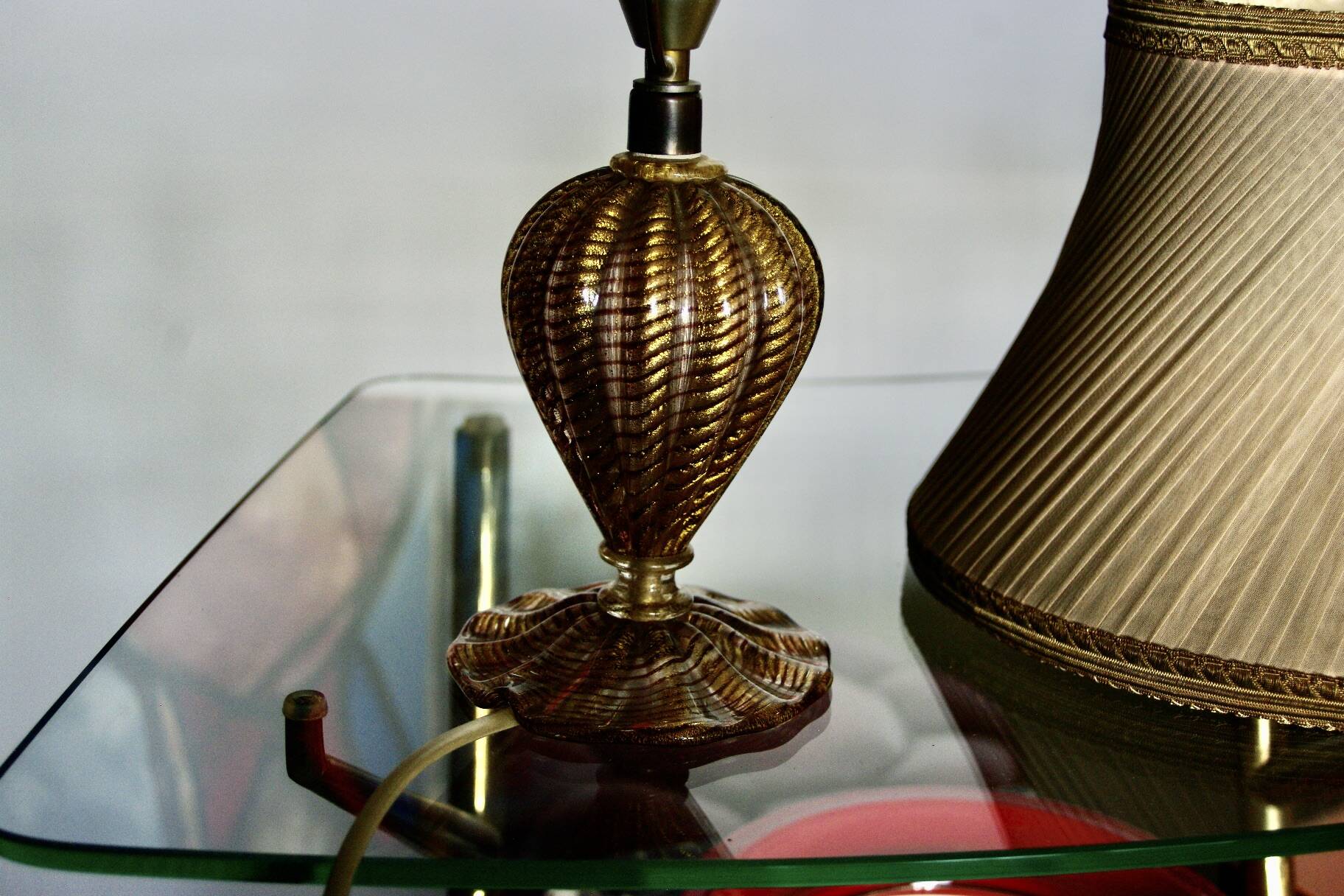 VINTAGE TABLE LAMP BY BAROVIER AND TOSO ITALY 1950