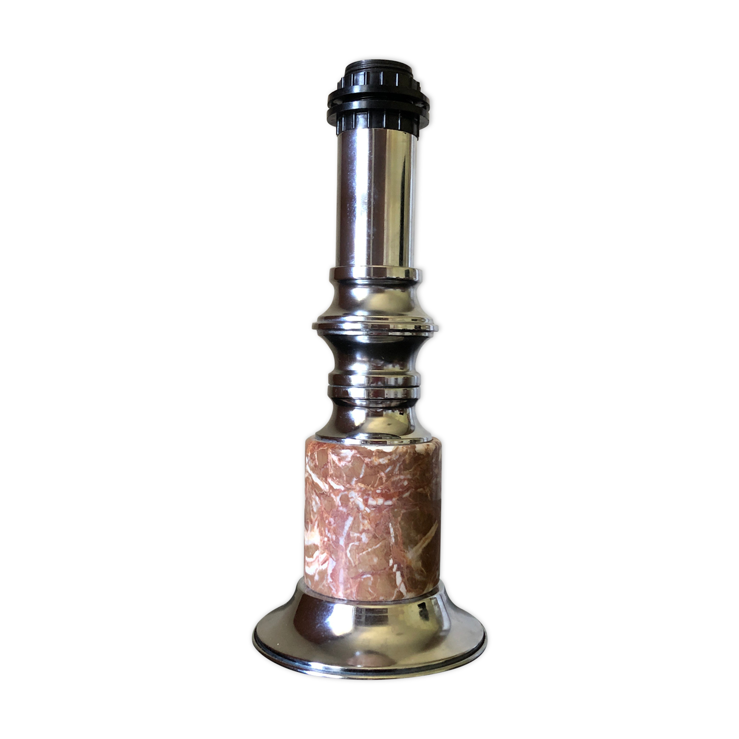 Lamp foot chrome and pink marble