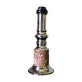 Pied de lampe chrome et marbre rose
