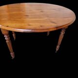 Antique oval cherry wood table with shutters