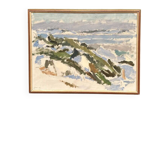 Original Swedish Oil on Canvas – "Winter Landscape" by FMK – Dated 1943 – Vintage and Framed – 78 × 60 cm (30.7" × 23.6")