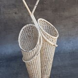 White metal double umbrella holder, Mathieu Mategot - 50s