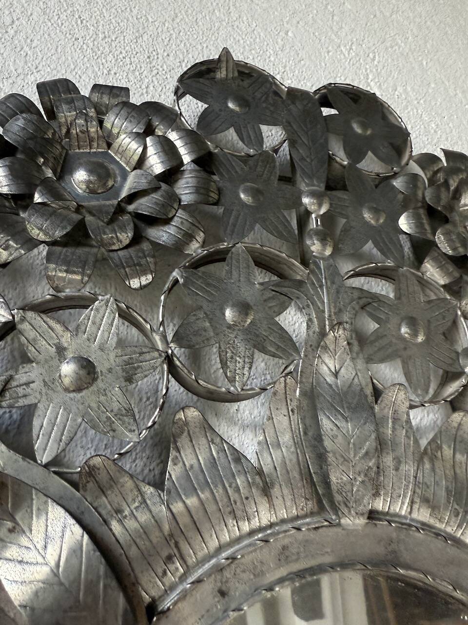 Vintage Mexican metal large mirror