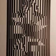 Vintage screen print by Victor Vasarely circa 1970, after a linear work