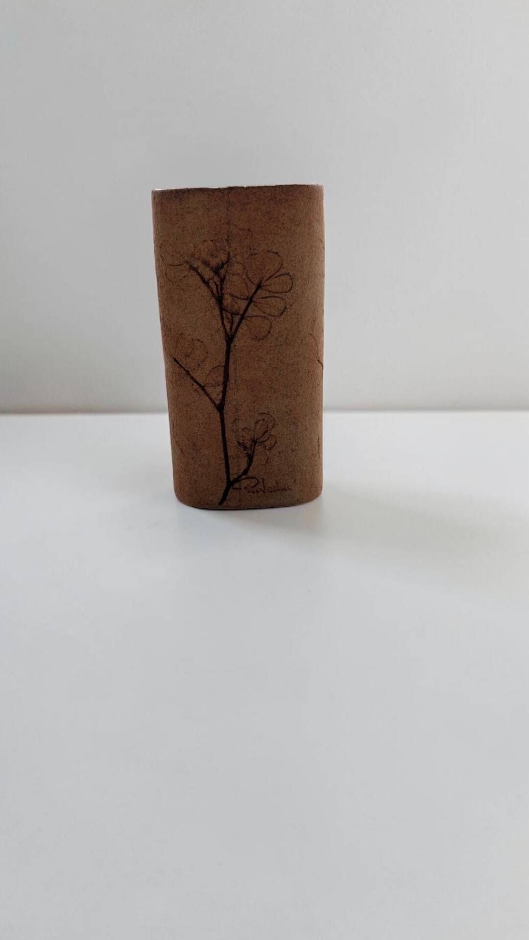 Stoneware vase signed Raymonde Leduc – Vallauris – herbarium decoration – years
