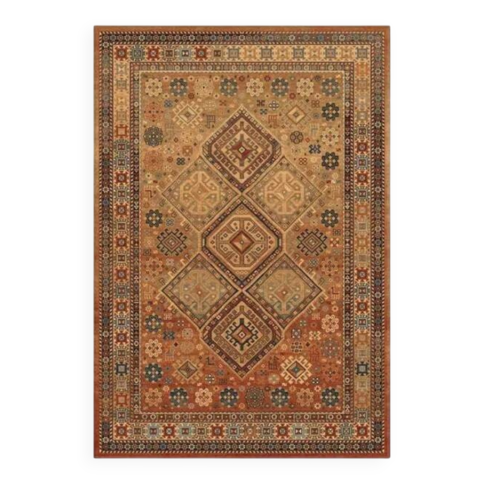 Vintage red oriental rug TOGA - Wool