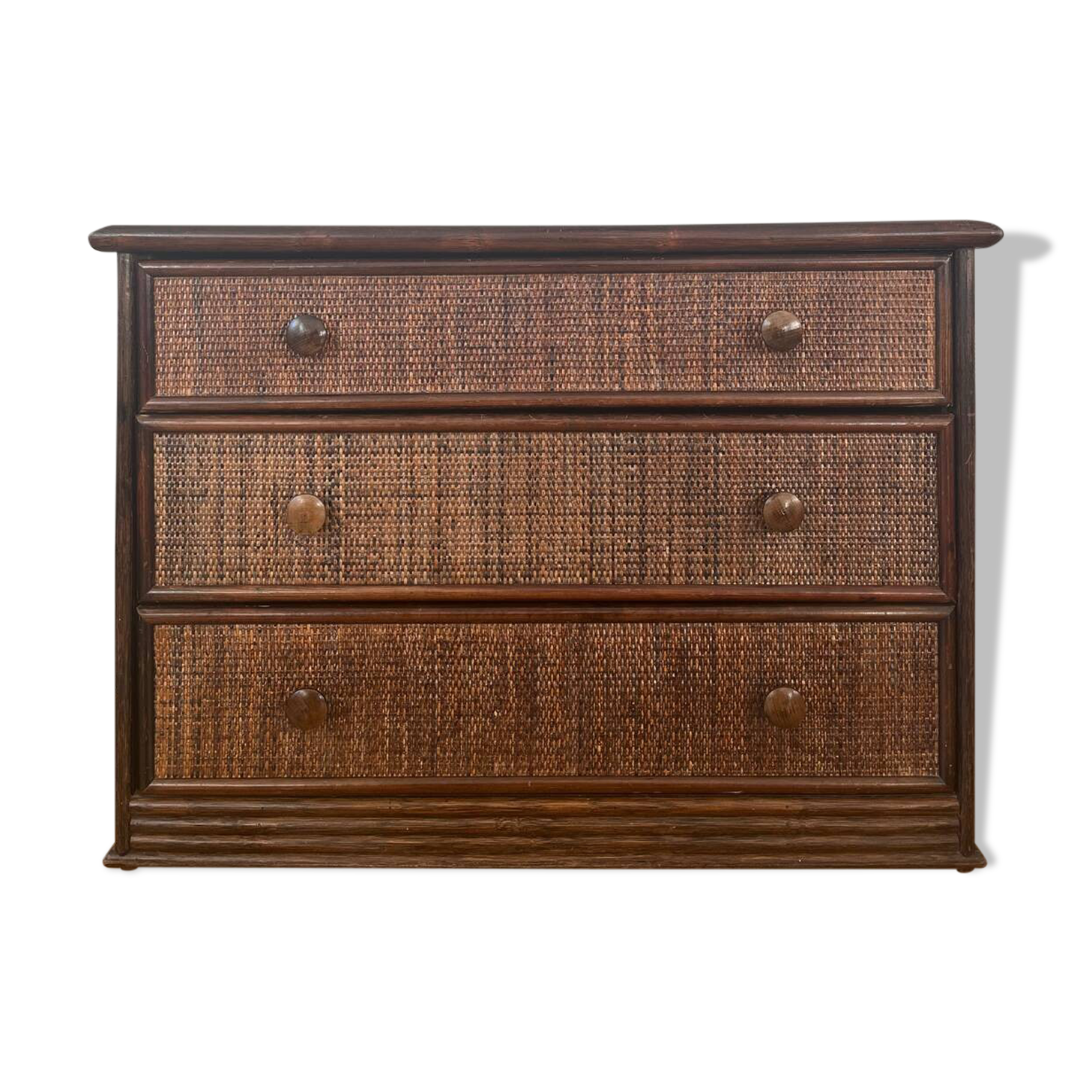 Commode en rotin vintage