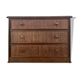 Vintage rattan chest of drawers