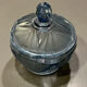 Vintage blue azure glass bonbonnière / sugar bowl – Vallérysthal (Condition