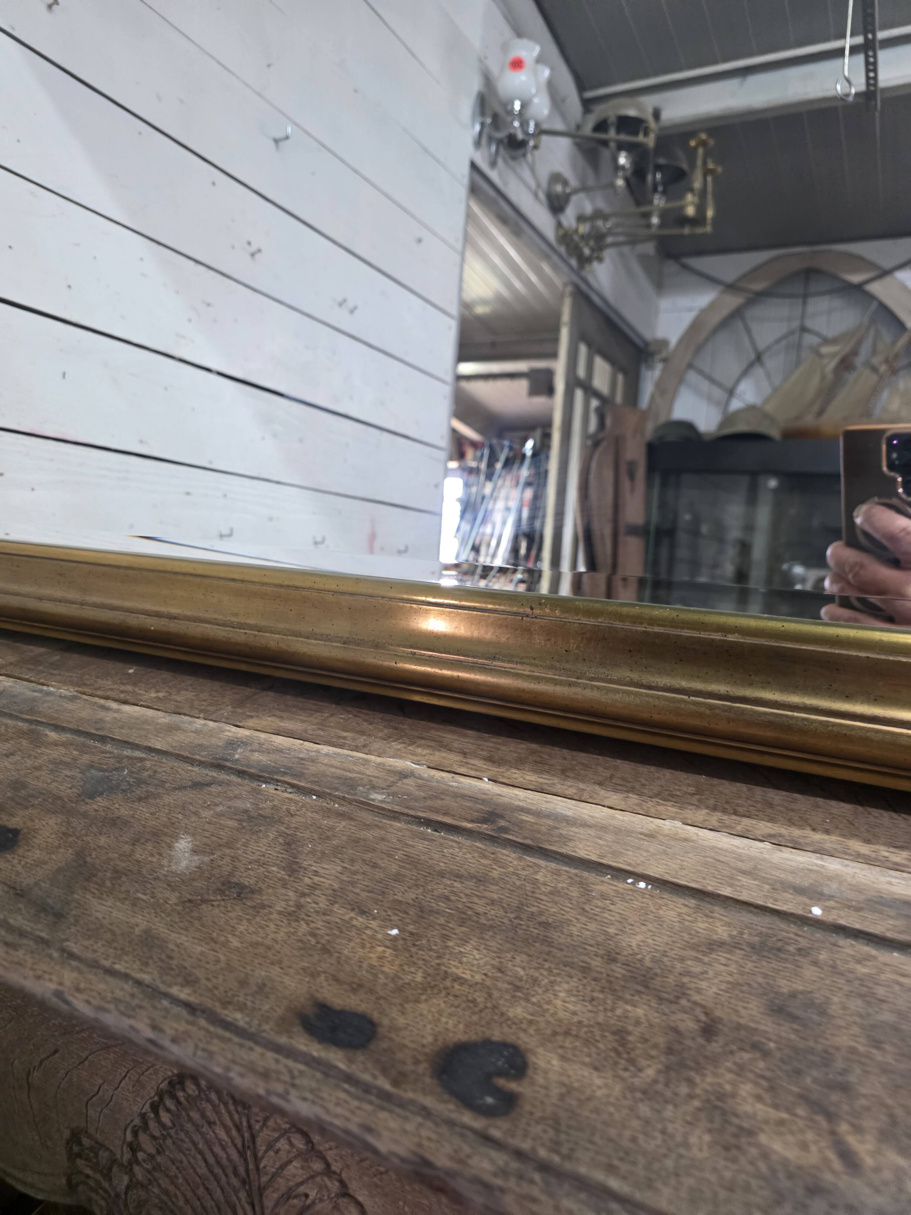 Louis Philippe style gilded mirror, mid-20th century, bevelled mirror.