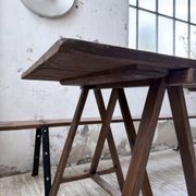 XXL trestle farm table 4m and its benches