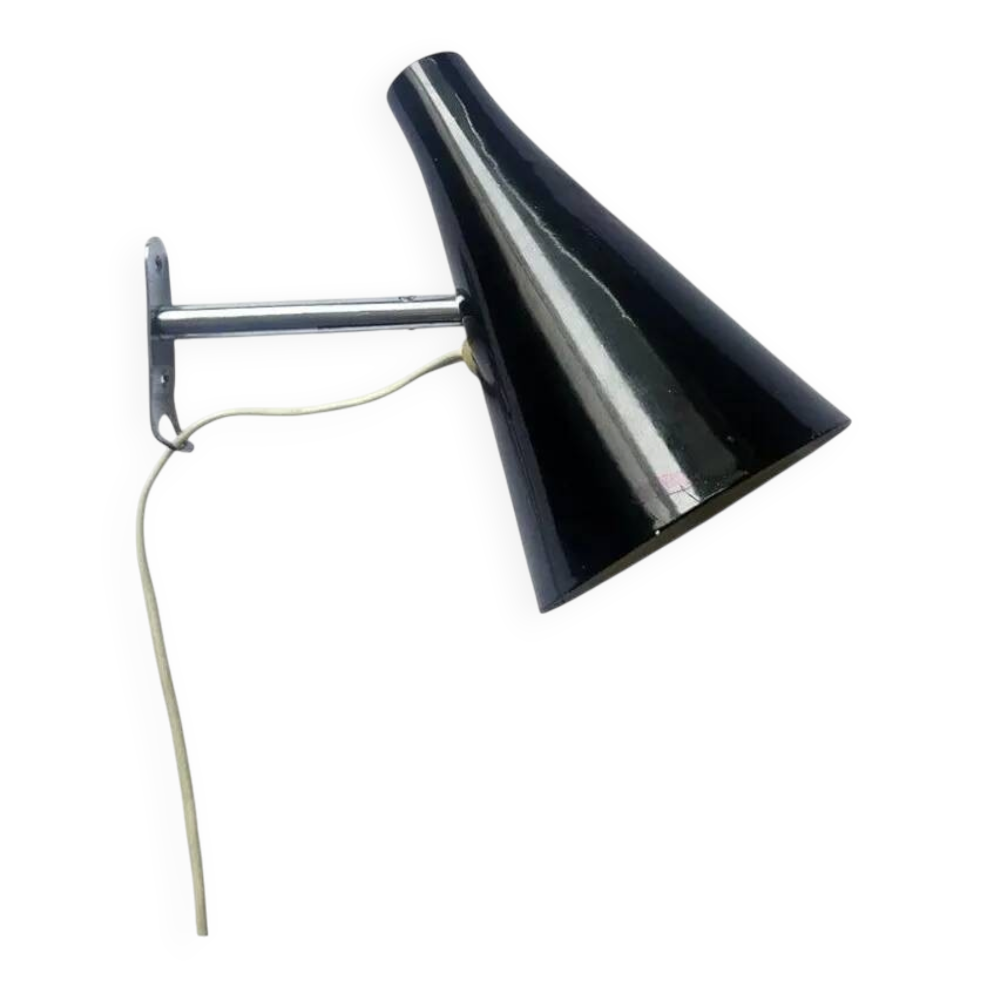 Rare Black Midcentury Adjustable Wall Lamp in style of Stilnovo, Lidokov, 1960s