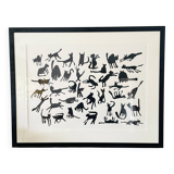 Original screenprint alan fletcher – "cats" – signed & numbered (59/100)