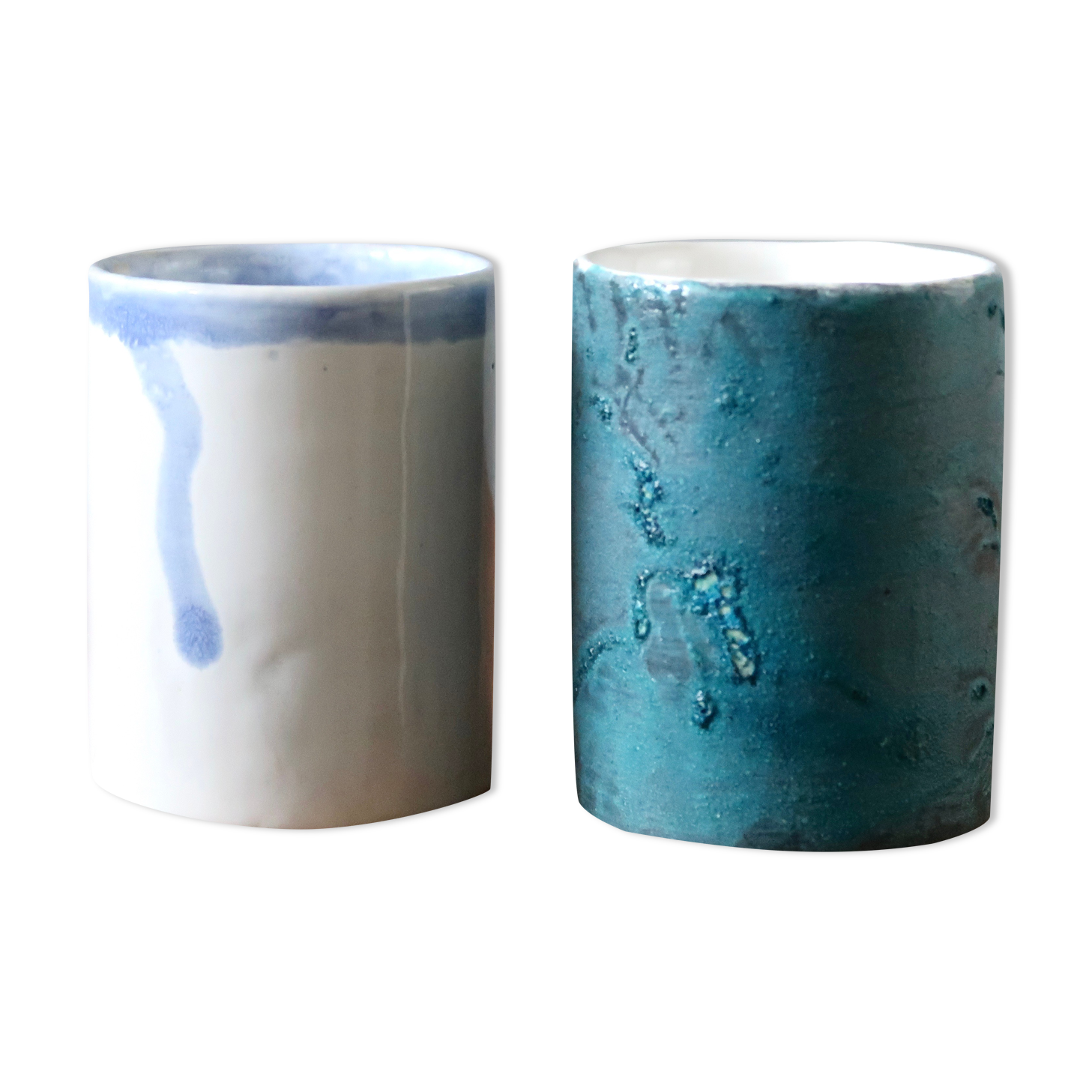 Duo of ceramic espresso cups by Nicole Fichot