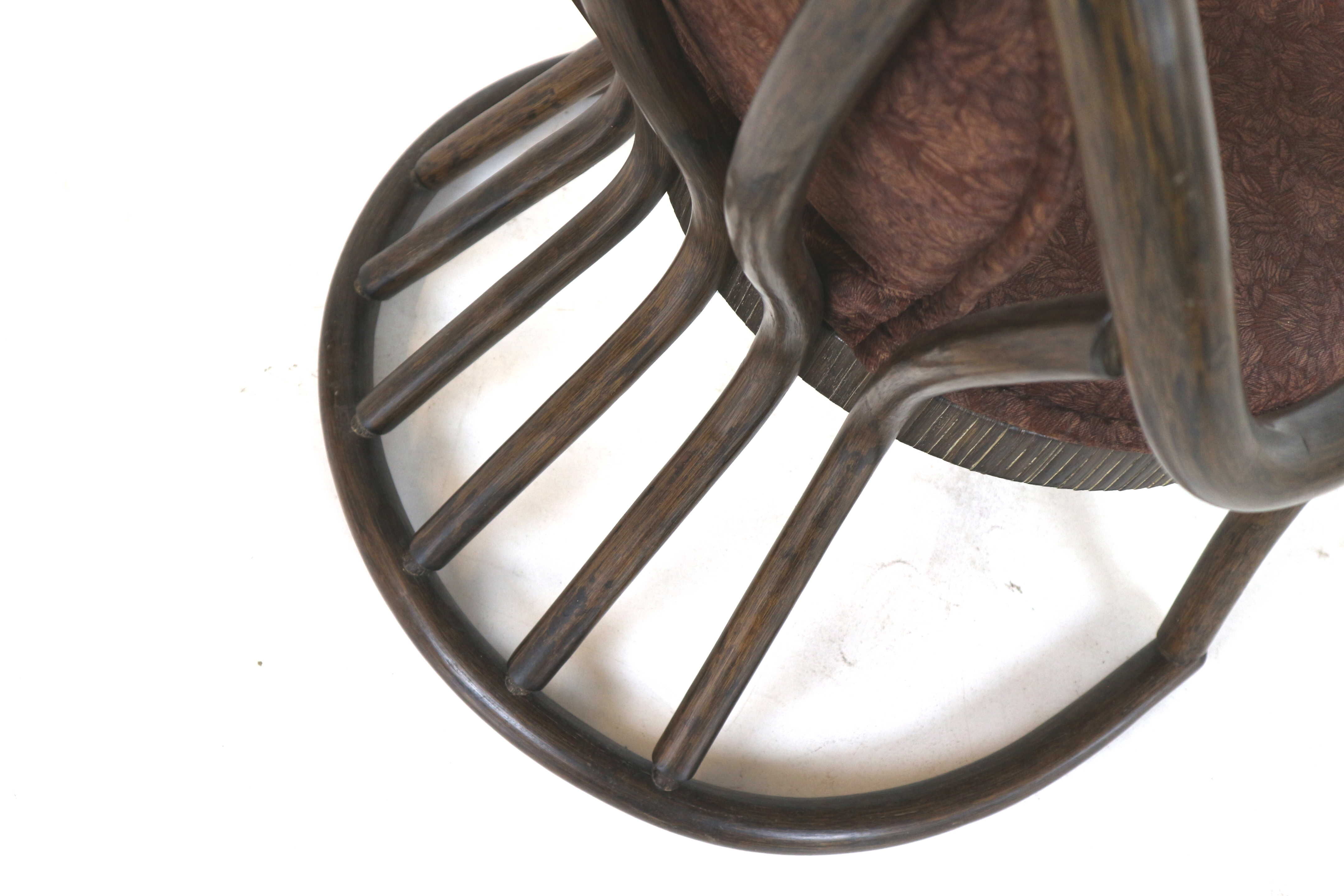 Vintage manou rattan set of 2 armchairs and table with glass top made in the 1970s