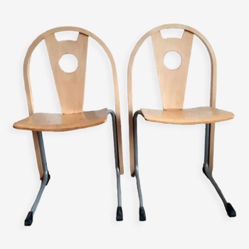 Paire de chaises vintage Baumann design Lounge des années 80/90