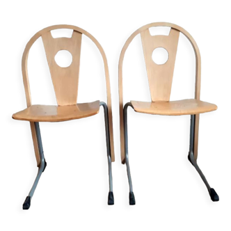 Paire de chaises vintage Baumann design Lounge des années 80/90