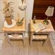 Table de chevet bois brut
