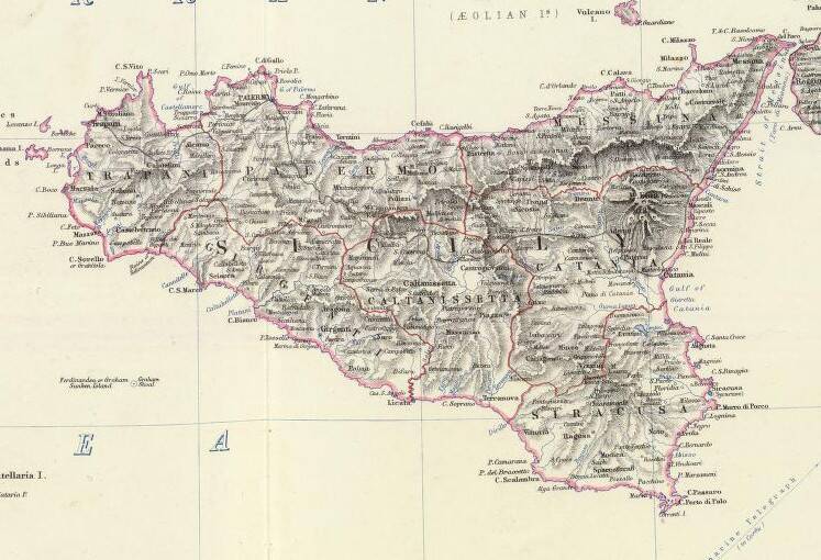 Map of Italy (Southern Sheet) circa 1869 Keith Johnston Royal Atlas