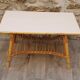 Powdered pink rattan coffee table