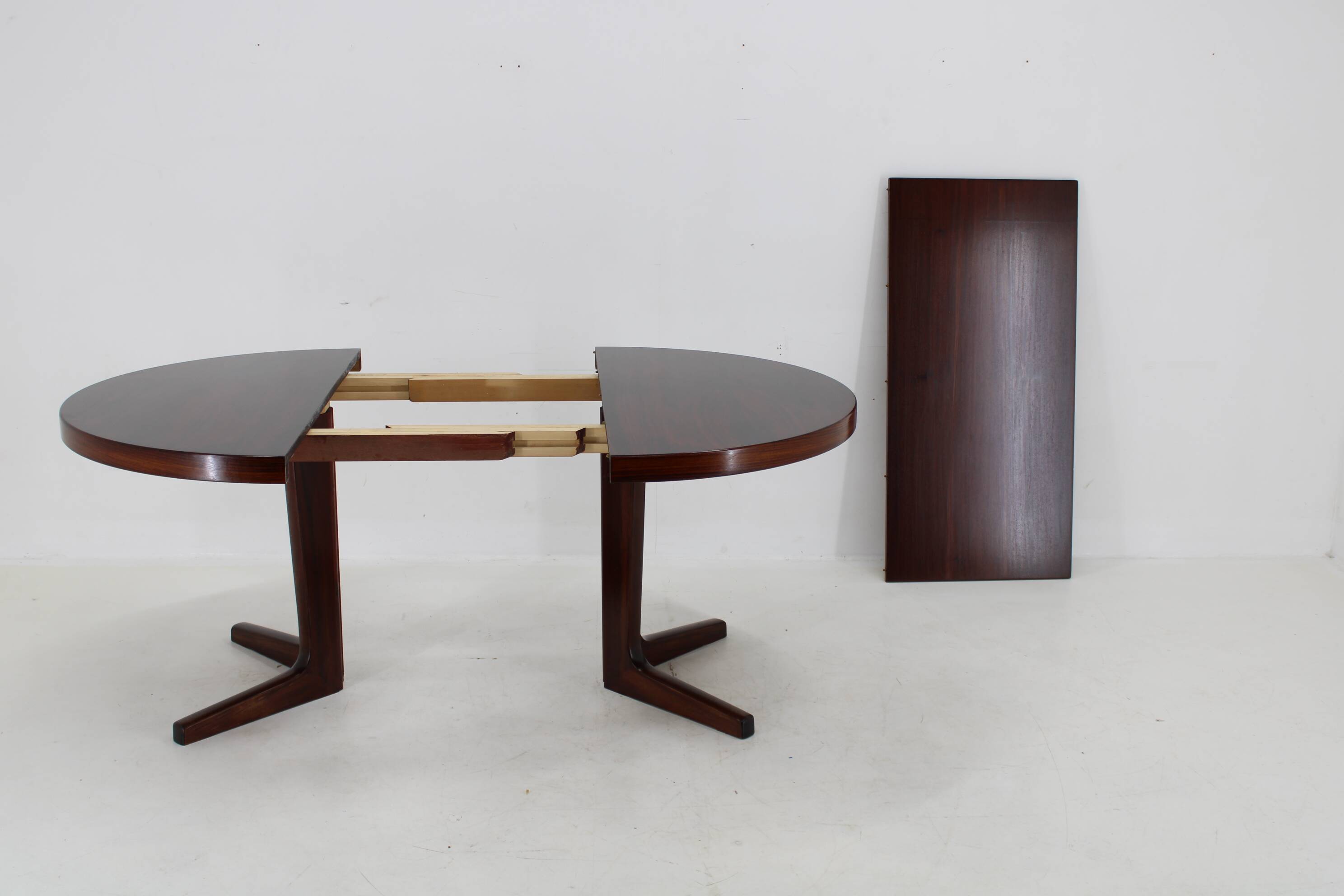 1960s Danish Round Wooden Extendable Table