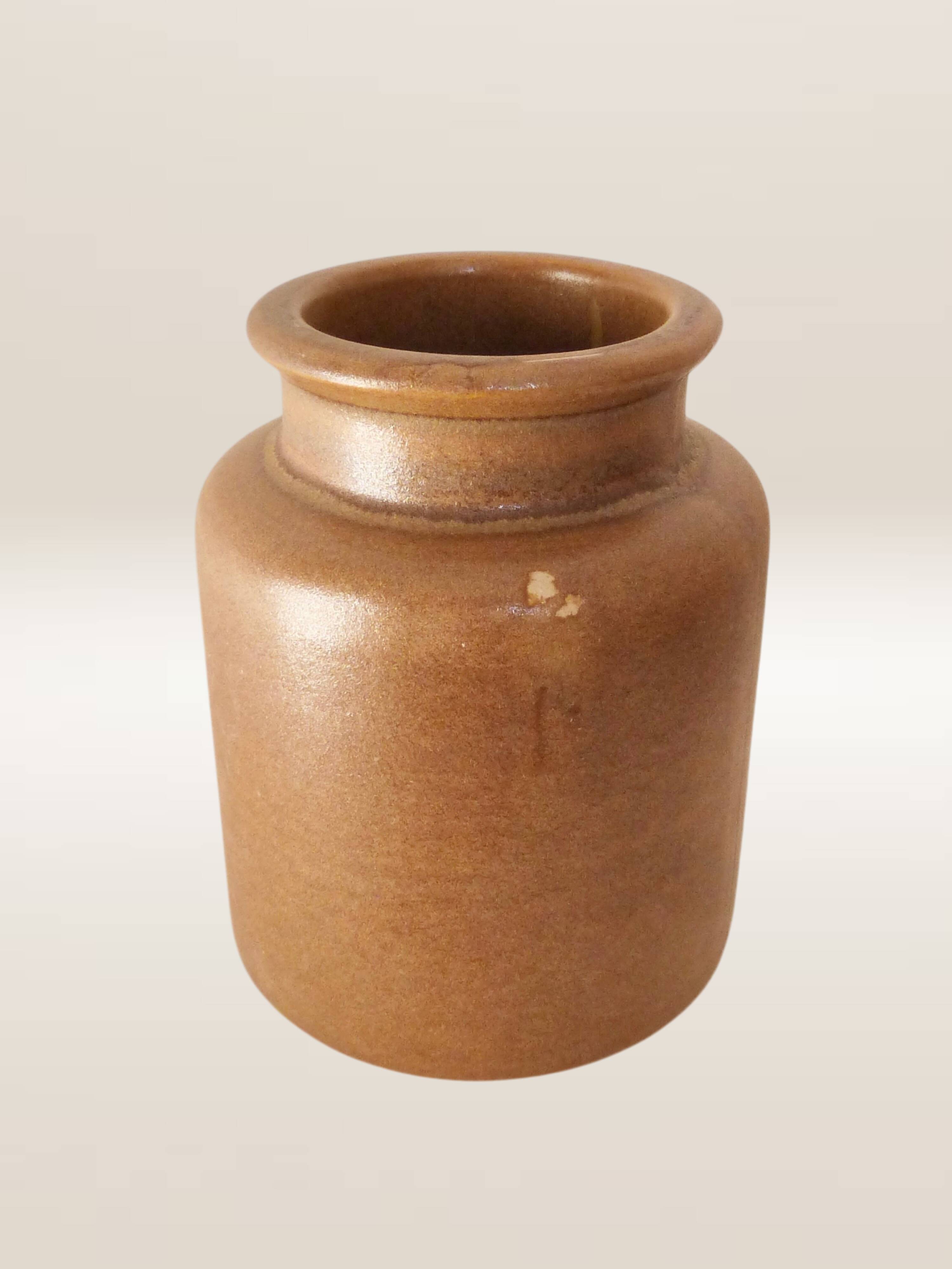 Set of five stoneware mustard pots