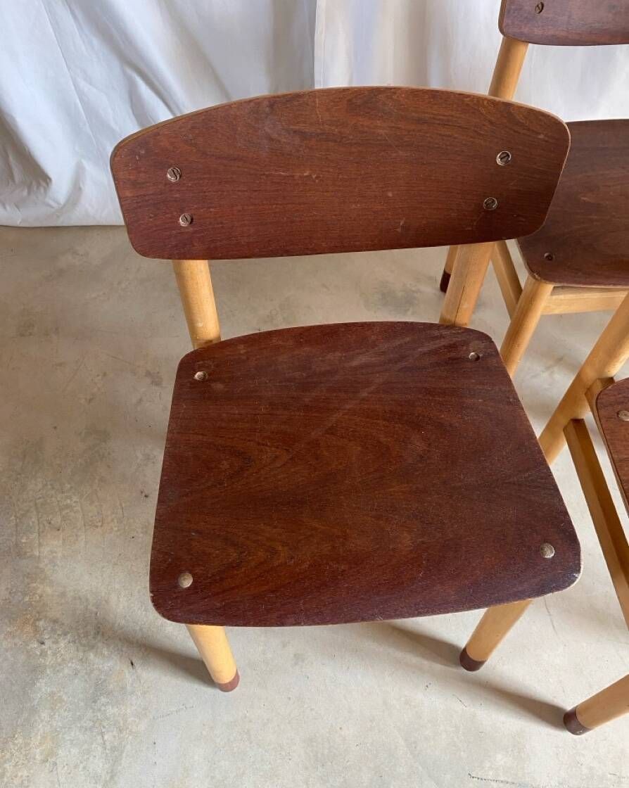 Quatre chaises basses Kvetny et Sonners Stolefabrik Danemark 1960