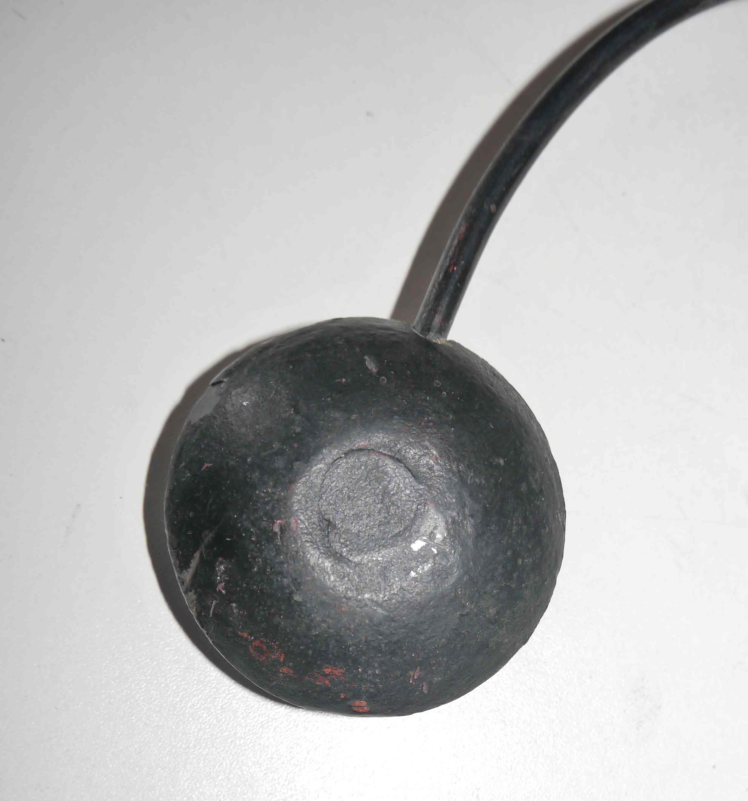 Old fishing counter balance toy in a boat
