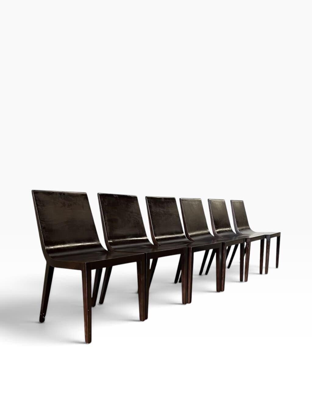Set of 6 vintage curved wooden chairs