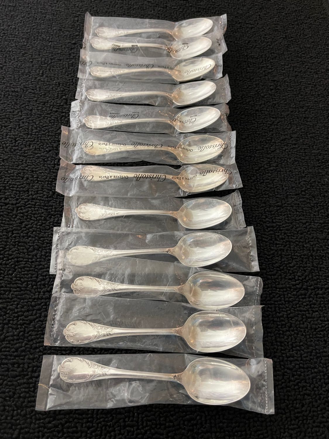 Christofle marly 12 spoons in new blister packs