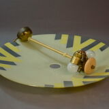 Vintage colour-patterned glass pendant light