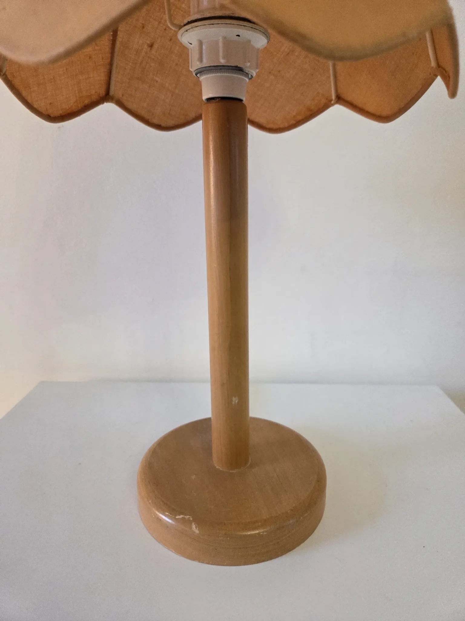 Vintage wooden and fabric lamp