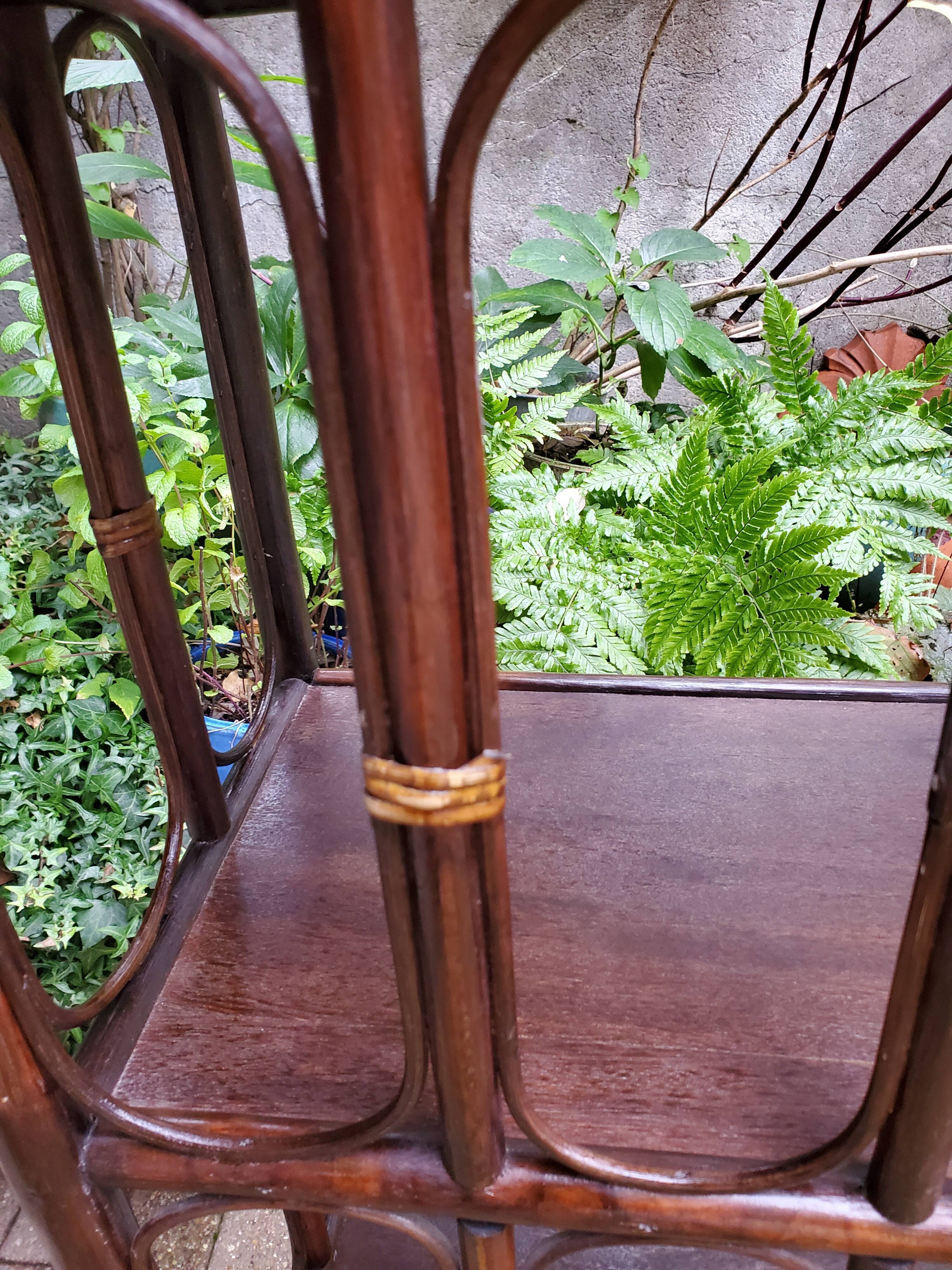 Rattan and wood shelf 70