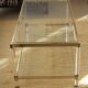 Table basse laiton, verre & lucite