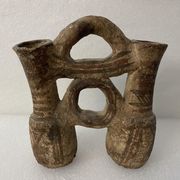 Pichet double terre cuite XVII e siècle ou avant,  Maroc