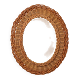 Small mid-century rattan mirror, France 1960s