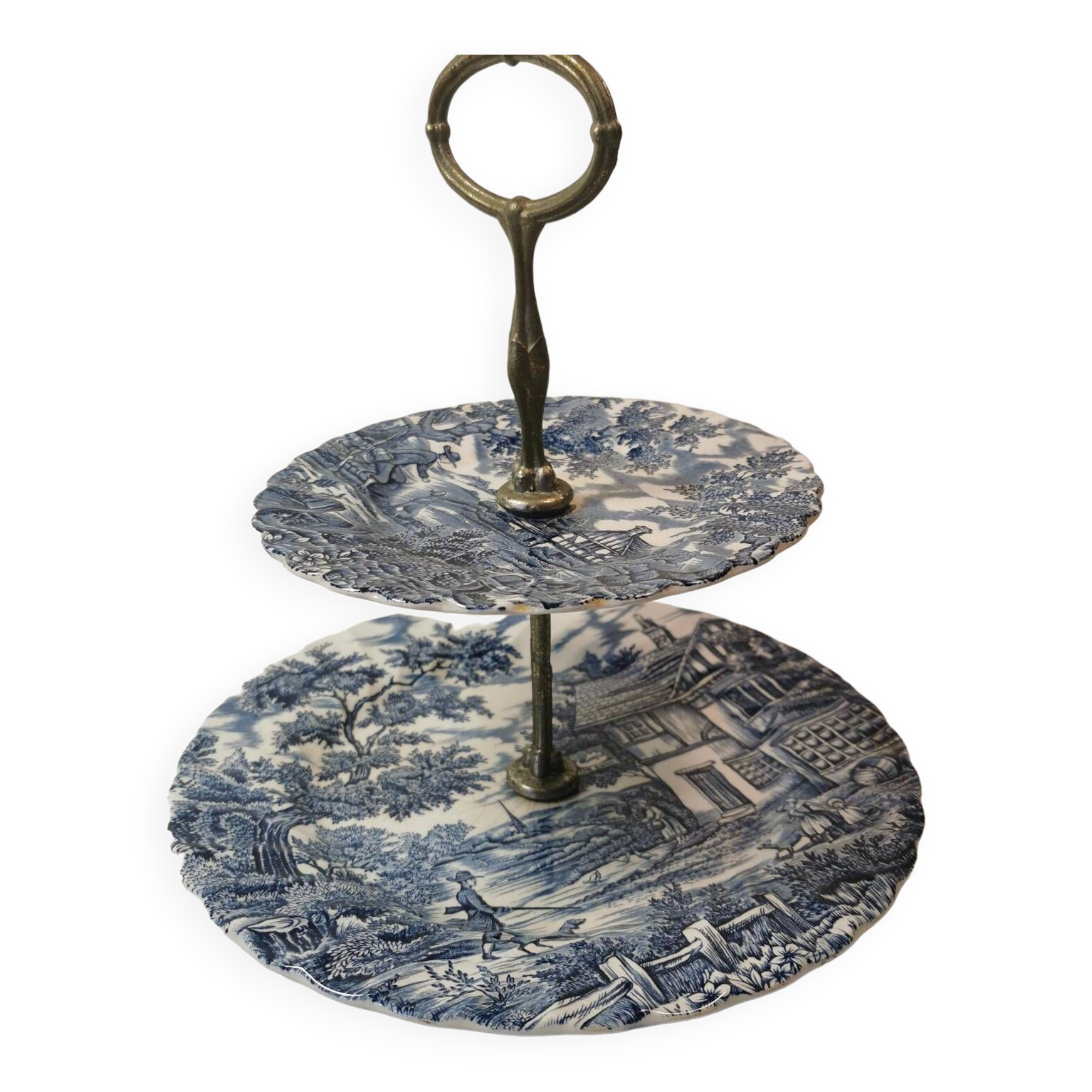 Two-story server The hunter by Myott / Hunting / the hunter / cake display / earthenware