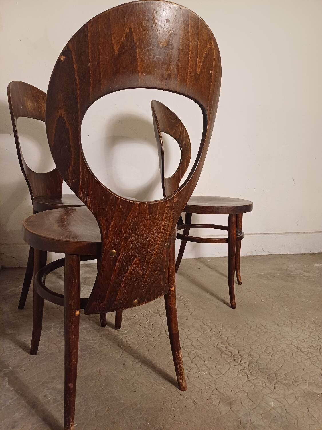 Set of 3 Baumann Mouette bistro chairs