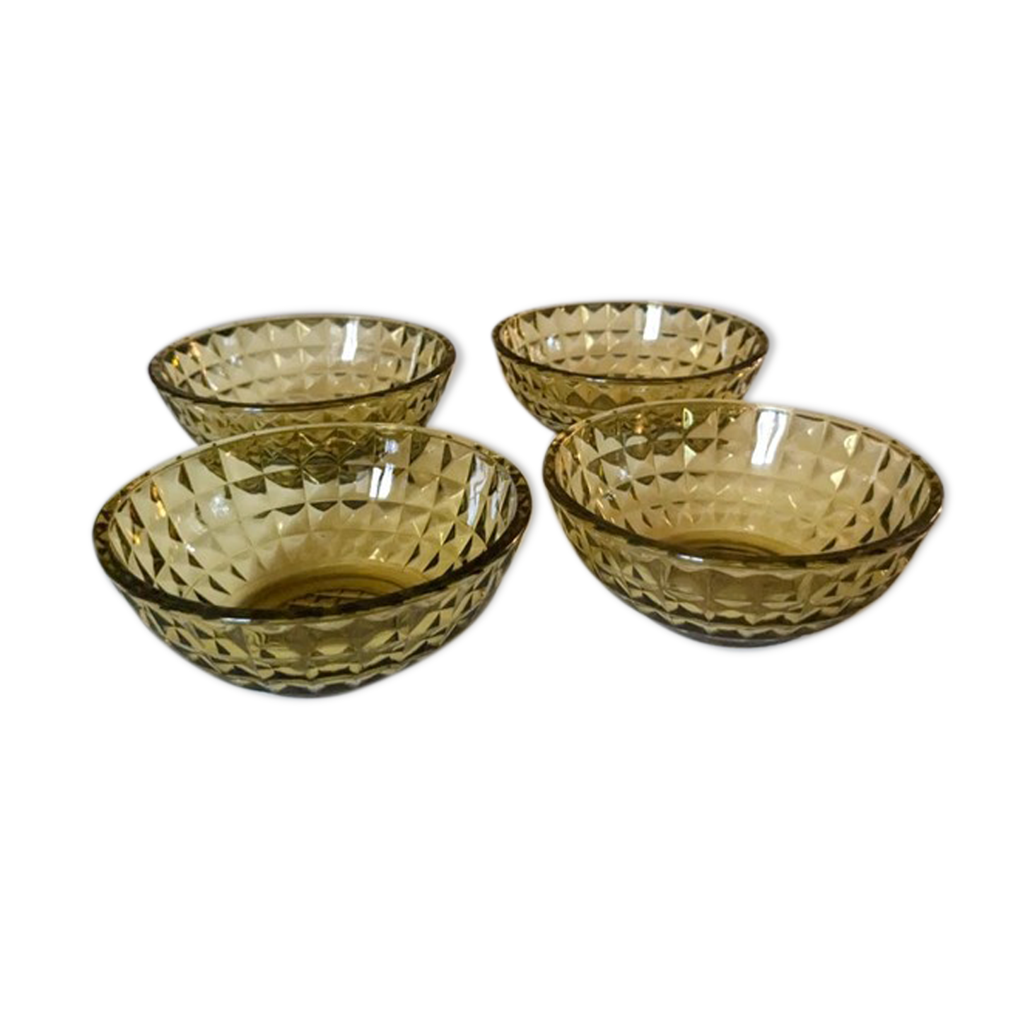 4 tinted glass bowls