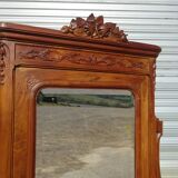 Dressing table with storage, in solid walnut