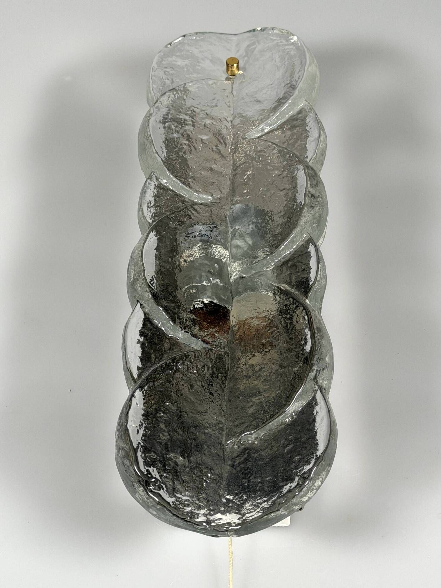 1960s 1970s Ice Glass Wall Sconce by J.T. Kalmar Franken KG Austria