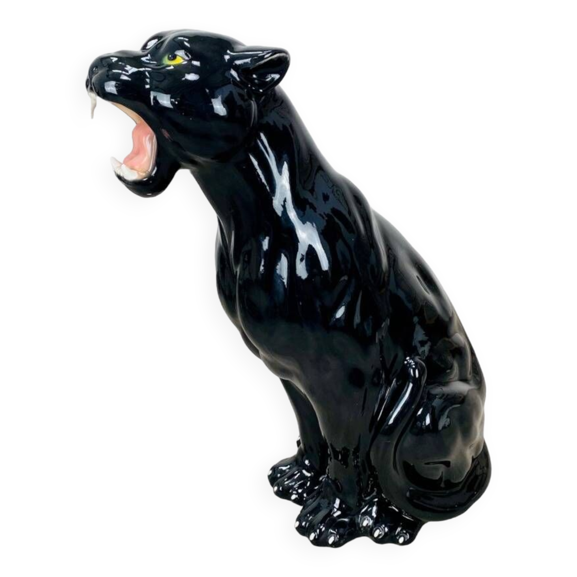Black panther in ceramic floor 76 cm