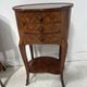 Pair of small kidney-shaped commodes in marquetry veneer, 20th century.
