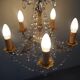 Bronze chandelier with crystal pendants – 5 lights