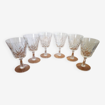 Val St Lambert crystal white wine glasses