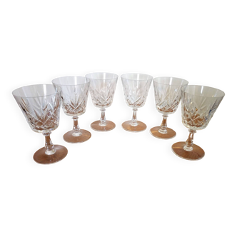 Val St Lambert crystal white wine glasses