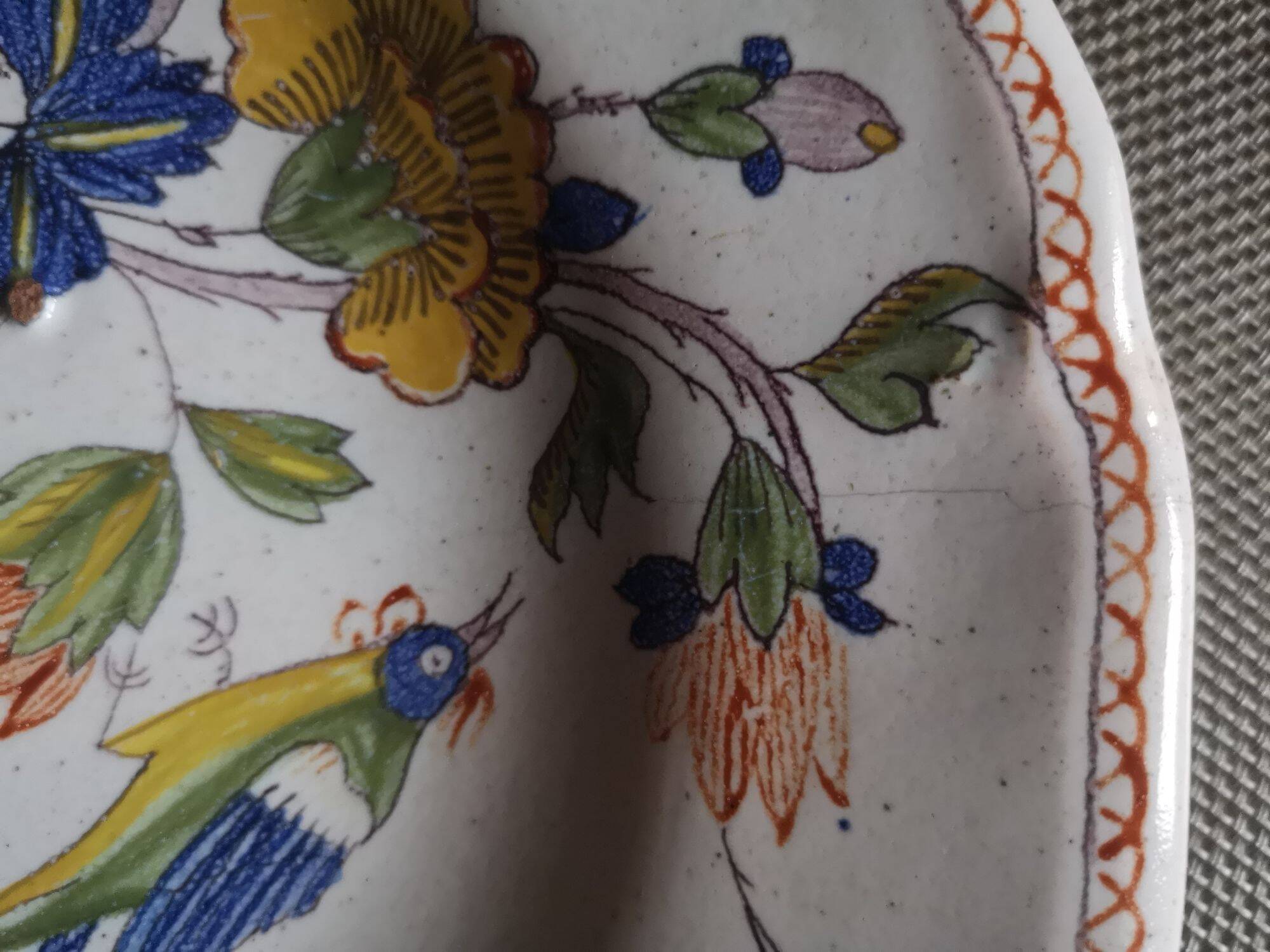 Old Rouen Plate - Cornucopia - Mid 18th century