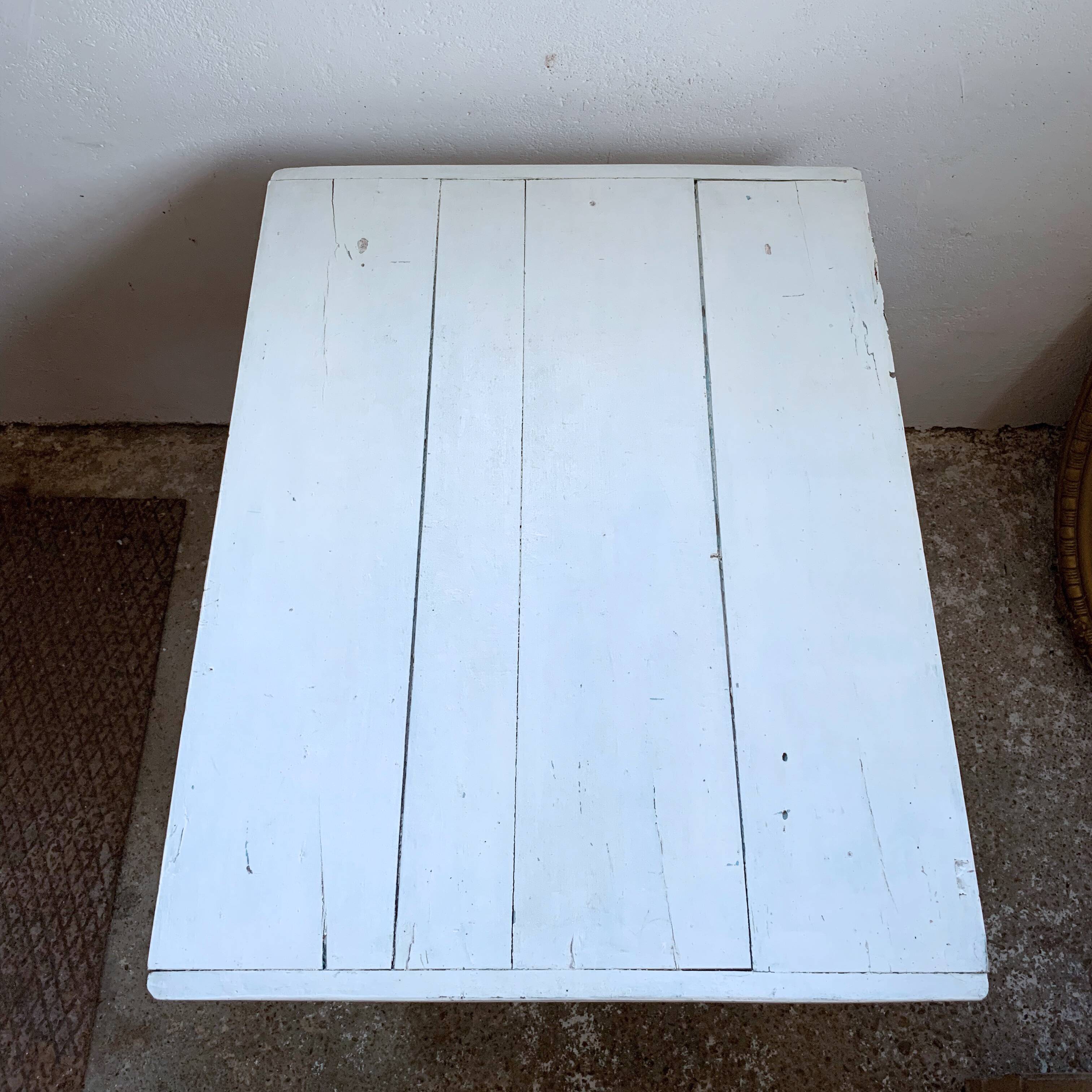 Desk table in its original white