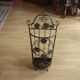Handmade metal umbrella stand, darkbrown, vintage