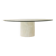 Postmodern coffee table from the 1980s with marble base and glass top